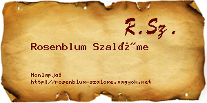 Rosenblum Szalóme névjegykártya